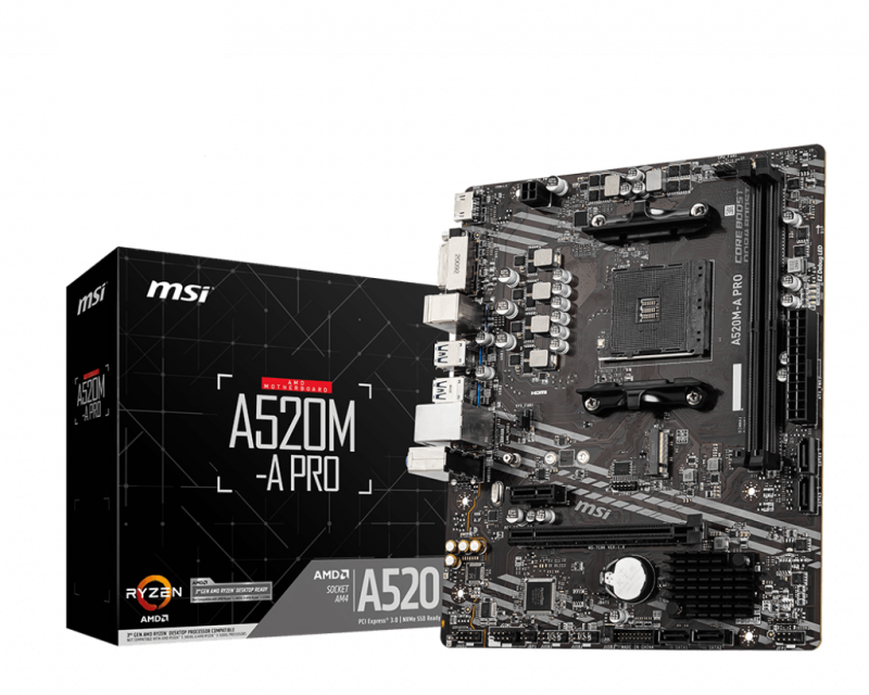 Mother Msi A520M-A Pro Ddr4 Am4 (Series 3000/4000/5000) (9927)