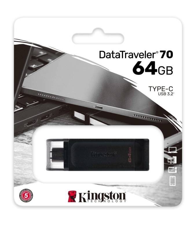 Pen Drive Kingston Dt70 64Gb Usb Type C  3.2 (5302)