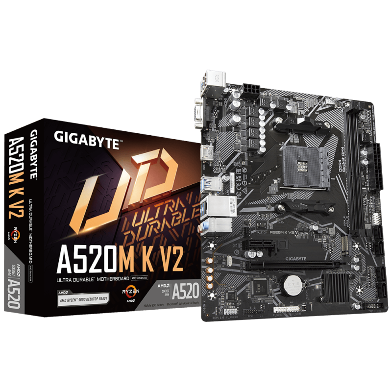 Mother Gigabyte A520M K V2 Ddr4 Am4 (Serie 3000/4000/5000) (2771)
