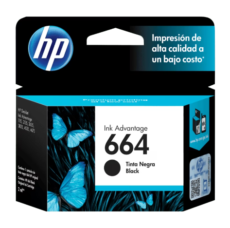 F6V29Al Cartucho De Tinta Hp 664 Negro (7148)