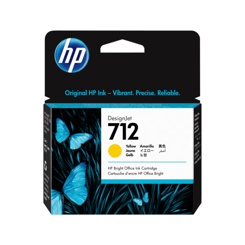 3Ed69A Hp 712 29-Ml Yellow Ink Cartridge (2838)