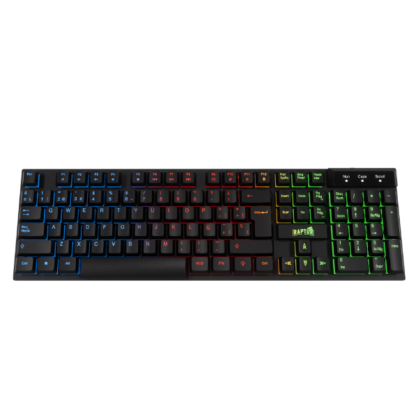Teclado Raptor Fireclaw M1 Membrana Rainbow 7 Colores (2153)