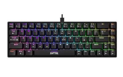 Teclado Raptor Fireclaw M68 Mecanico Retroiluminado Switch Red Outemu (7374)