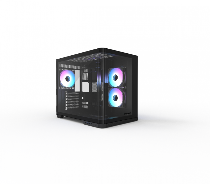 Gabinete Gamer Raidmax Infinita I630 Fishtank Curved Glass Argb Black