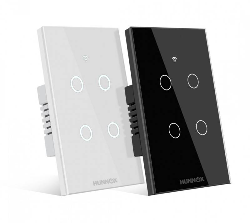 Tecla Hunnox Smart Tactil 4 Canales Negro