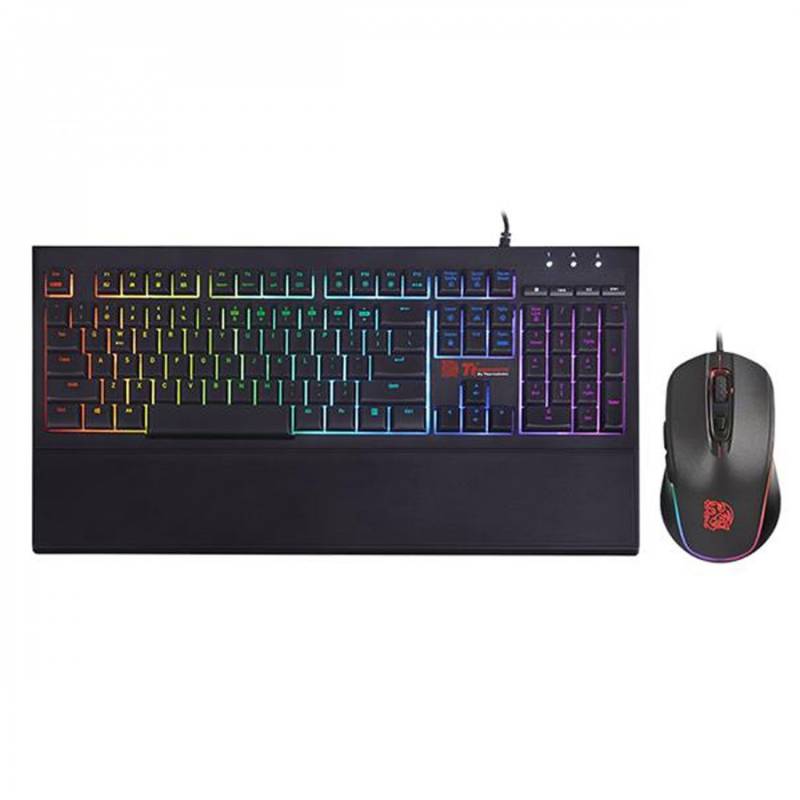 Teclado Gamer Tt Esports Combo Challenger Elite Rgb Membrane Kb Laser Engraved Keycap Sw Control